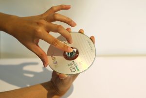 Pião feito com CD 